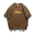 Fashion Cotton Print Short Sleeve T-shirt Men Novara Shop  36.58 Novara Shop Brown / XL  36.58