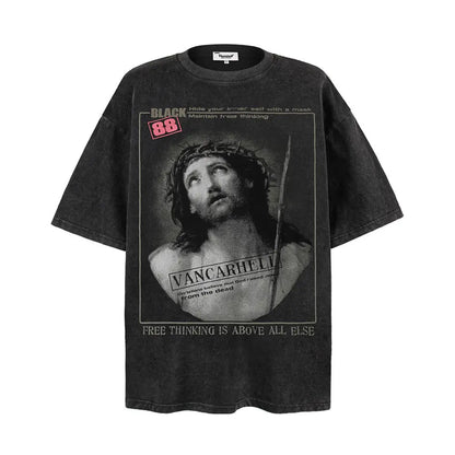 Vintage Print Short Sleeves T-shirt Men Novara Shop Vintage Print Short Sleeves T-shirt Men 38.00 Novara Shop Black / XXL Vintage Print Short Sleeves T-shirt Men 38.00