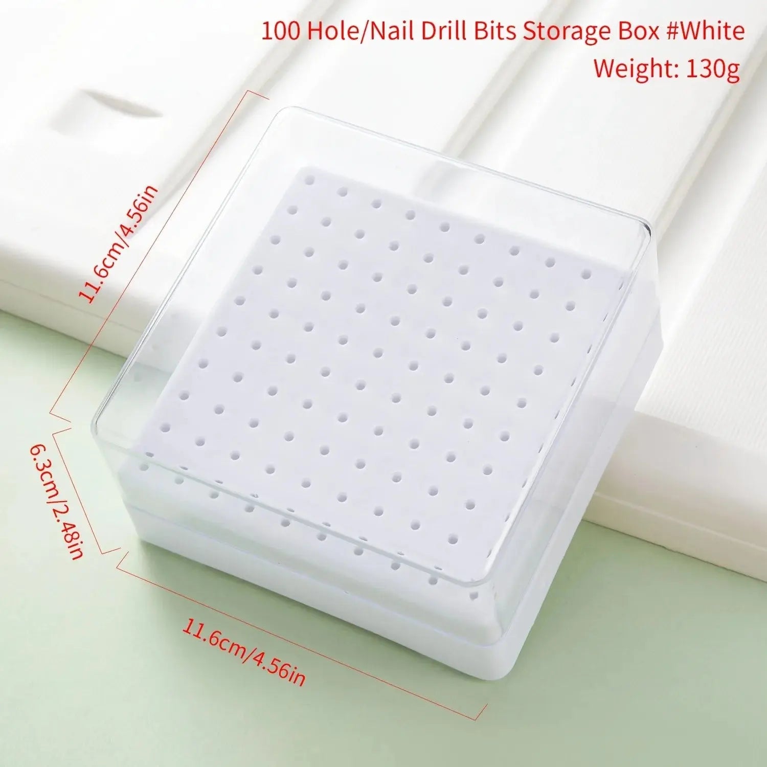 30/100 Hole 1PC of Various Styles Portable Organizer for Storing And Organizing Nail Drill Bits, Featuring a Dustproof Base Novara Shop