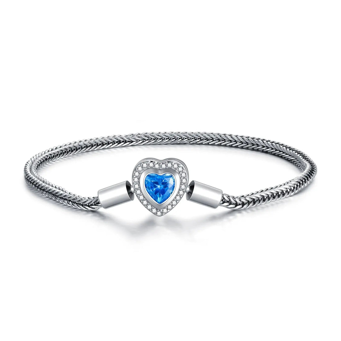 925 Sterling Silver Heart Bead Charm Net Chain for Bracelet - Novarashop
