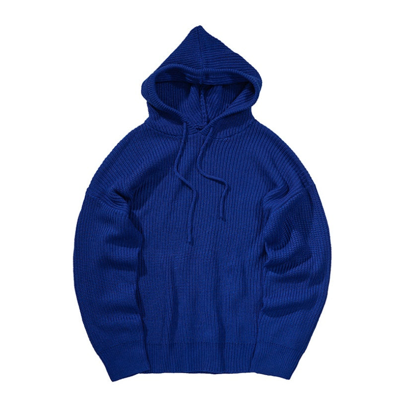Hooded knit sweater Novara Shop  69.99 Novara Shop Royal blue / XXL  69.99