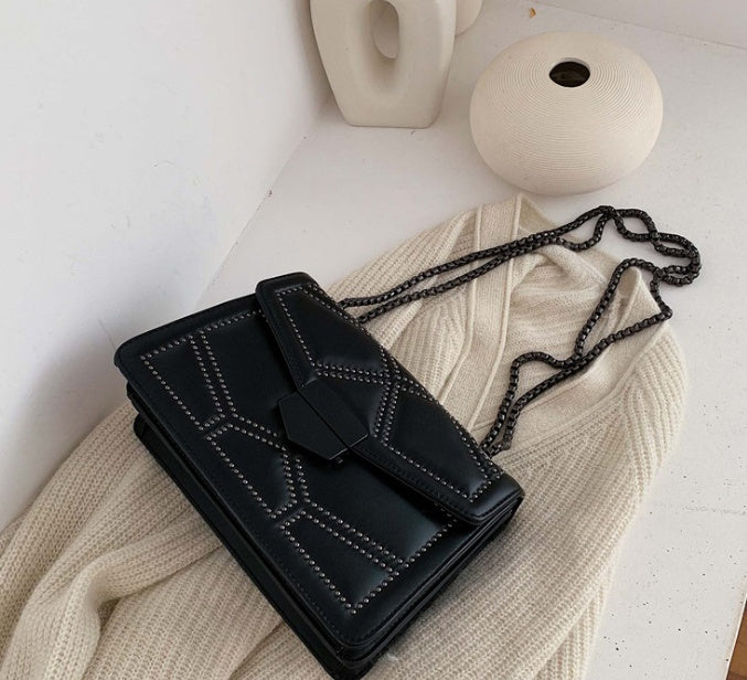 Rivet Chain Small Crossbody Bags For Women Novara Shop  46.99 Novara Shop Black  46.99