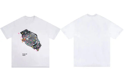 Watch Print Short-sleeved T-shirt Men Novara Shop   Novara Shop