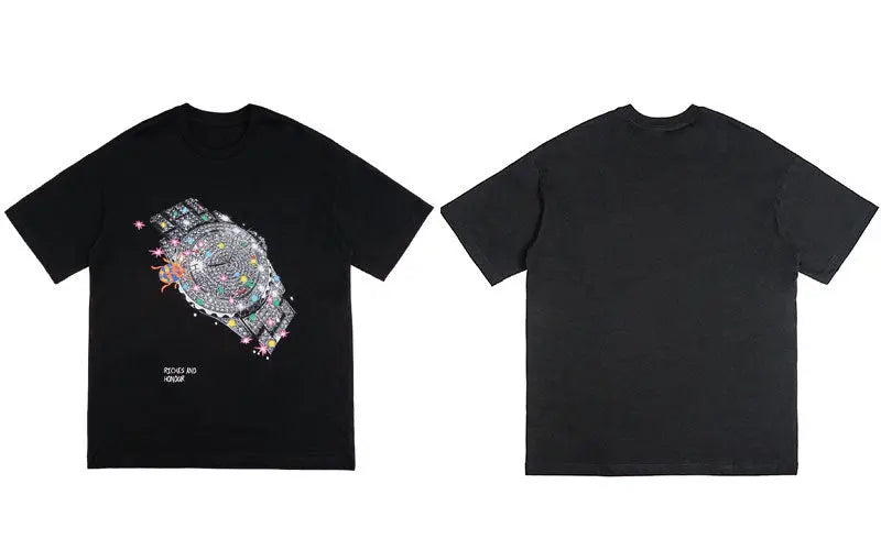 Watch Print Short-sleeved T-shirt Men Novara Shop   Novara Shop