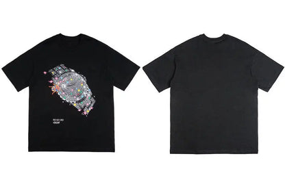 Watch Print Short-sleeved T-shirt Men Novara Shop   Novara Shop