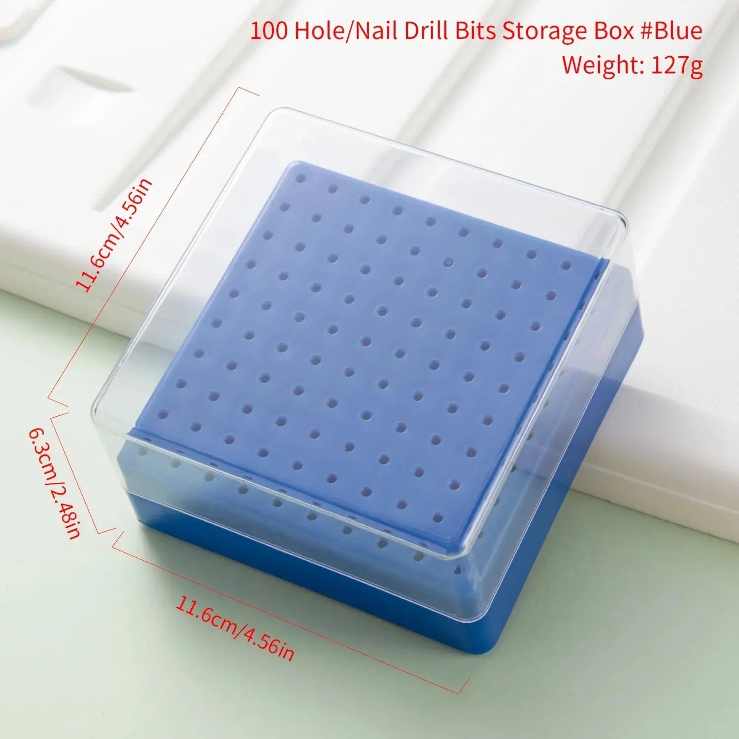 30/100 Hole 1PC of Various Styles Portable Organizer for Storing And Organizing Nail Drill Bits, Featuring a Dustproof Base Novara Shop