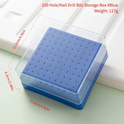 30/100 Hole 1PC of Various Styles Portable Organizer for Storing And Organizing Nail Drill Bits, Featuring a Dustproof Base Novara Shop