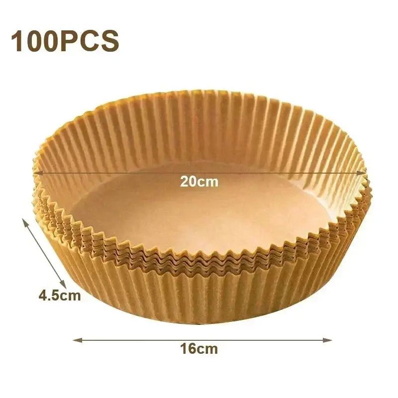 50pcs/set Air Fryer Disposable Paper Parchment Wood Pulp Steamer Cheesecake Air Fryer Accessories Baking Paper For Air Fryer Novara Shop   Novara Shop