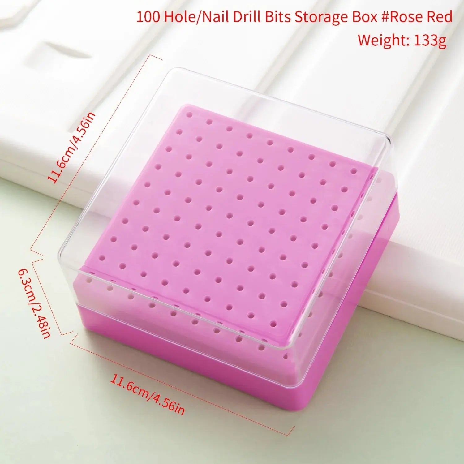 30/100 Hole 1PC of Various Styles Portable Organizer for Storing And Organizing Nail Drill Bits, Featuring a Dustproof Base Novara Shop
