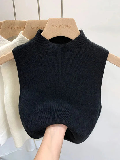 Women Knitted Tank Top Summer Fall Slim Sweater Short Sleeveless Solid Spring Autumn Sweaters Pullovers 2025 Novara Shop   Novara Shop