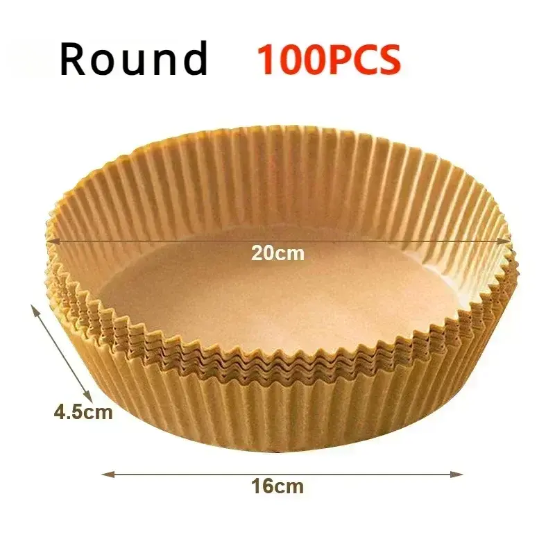 50pcs/set Air Fryer Disposable Paper Parchment Wood Pulp Steamer Cheesecake Air Fryer Accessories Baking Paper For Air Fryer Novara Shop   Novara Shop