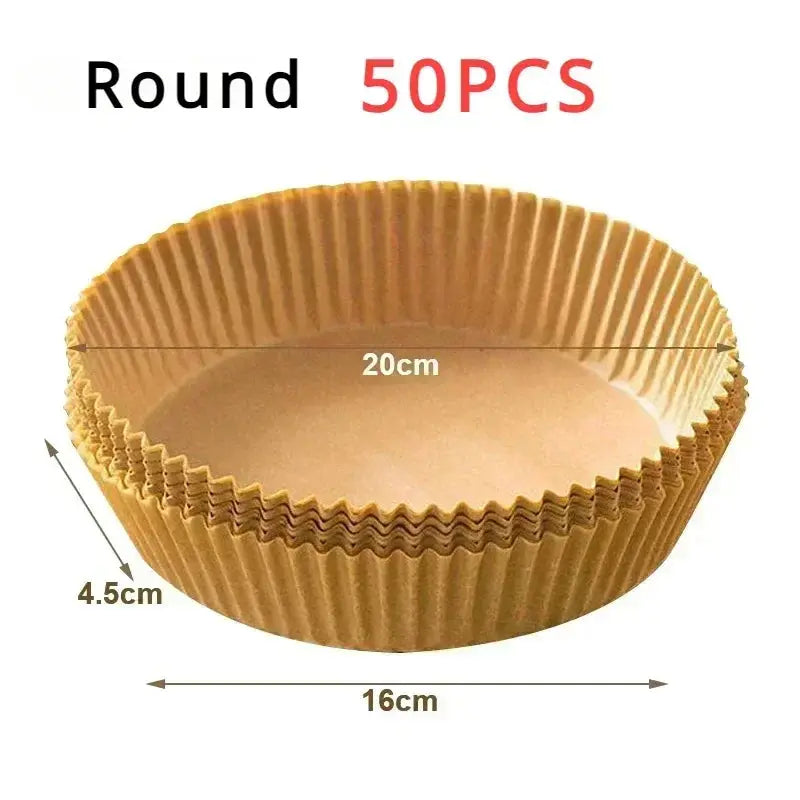 50pcs/set Air Fryer Disposable Paper Parchment Wood Pulp Steamer Cheesecake Air Fryer Accessories Baking Paper For Air Fryer Novara Shop   Novara Shop