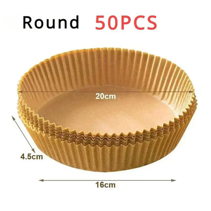 50pcs/set Air Fryer Disposable Paper Parchment Wood Pulp Steamer Cheesecake Air Fryer Accessories Baking Paper For Air Fryer Novara Shop   Novara Shop