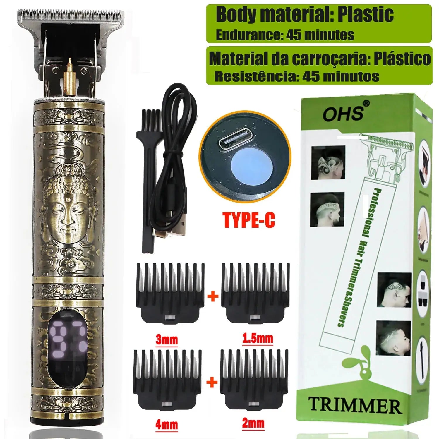 Vintage T9 Hair Clipper Beard Shaving Body Hair Trimmer Clippers Electric Men Haircut Machine 0mm Barber Shaver Novara Shop   Novara Shop