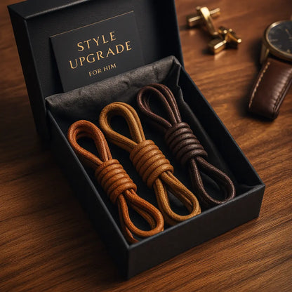 Leather Shoe Laces | Round Waxed Laces | Novara Shop
