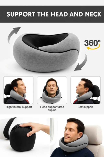 Memory Foam Travel Neck Pillow U-shaped Pillow Snail Style Travel Neck Support Portable Adjustable Soft Noon Break Sleep Pillows - Novarashop