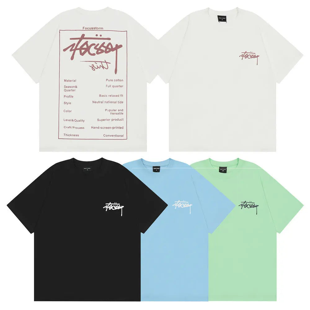 Fashion Letter Print Short-sleeve T-shirt Men Novara Shop   Novara Shop