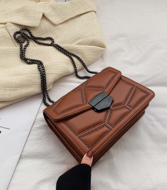 Rivet Chain Small Crossbody Bags For Women Novara Shop  46.99 Novara Shop Brown  46.99