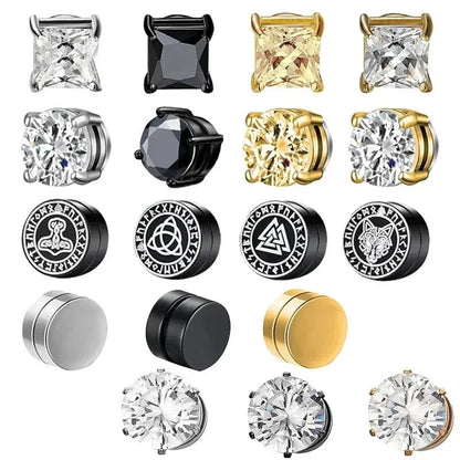 1Pairs Crystal Strong Magnetic Ear Stud Clip Earrings for My Novara Shop   Novara Shop