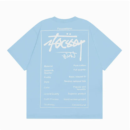 Fashion Letter Print Short-sleeve T-shirt Men Novara Shop   Novara Shop