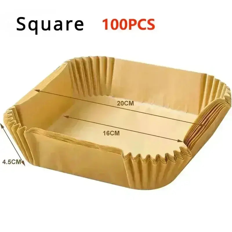 50pcs/set Air Fryer Disposable Paper Parchment Wood Pulp Steamer Cheesecake Air Fryer Accessories Baking Paper For Air Fryer Novara Shop   Novara Shop