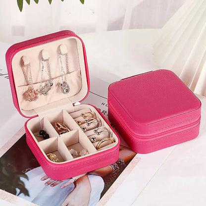 PU Leather Jewelry Mini Storage Box Travel Home Bracelet Earrings Storage Display Case For Women Ring Jewelry Portable Organizer Novara Shop   Novara Shop