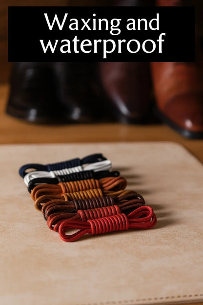 Leather Shoe Laces | Round Waxed Laces | Novara Shop