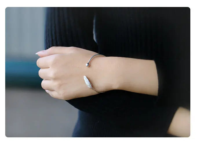 S925 Sterling Silver Leaf Bracelet - Novarashop
