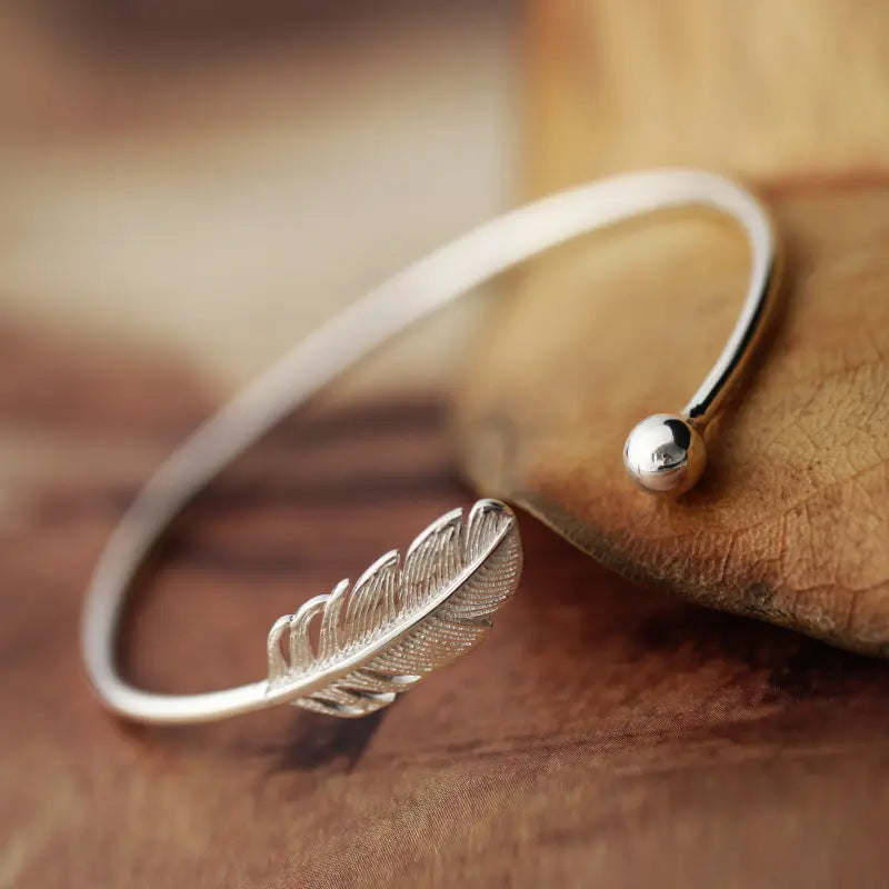 S925 Sterling Silver Leaf Bracelet - Novarashop