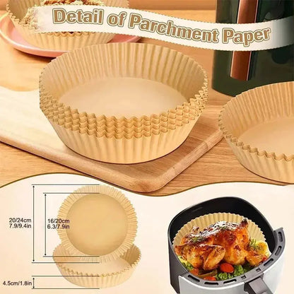 50pcs/set Air Fryer Disposable Paper Parchment Wood Pulp Steamer Cheesecake Air Fryer Accessories Baking Paper For Air Fryer Novara Shop   Novara Shop