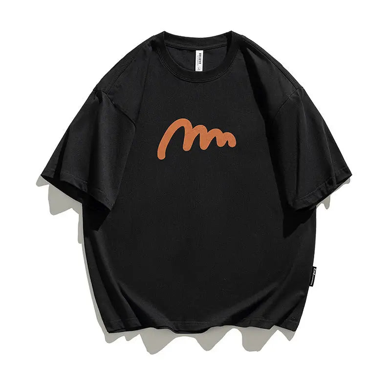 Fashion Cotton Print Short Sleeve T-shirt Men Novara Shop  36.58 Novara Shop Black / XL  36.58