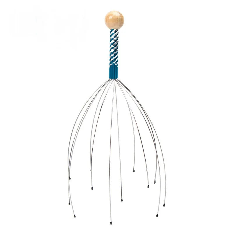 1PC Octopus Head Massager Stainless Steel Engraved Head Relaxer Brain Massage Claw Scalp Scratcher Itch Reliever Random Color Novara Shop   Novara Shop