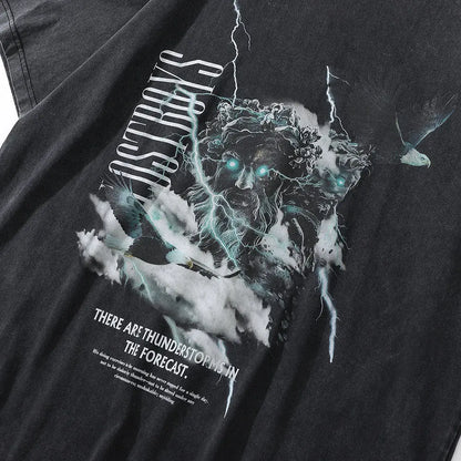 Devil Print Washed T-shirt Men Novara Shop Devil Print Washed T-shirt Men  Novara Shop  Devil Print Washed T-shirt Men