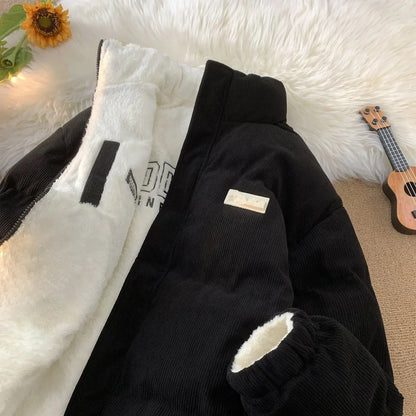 Thickened Double-sided Wear Berber Fleece Cotton Coat Cotton-padded Clothes For Men And Women Novara Shop  118.80 Novara Shop Ink Black / XL  118.80