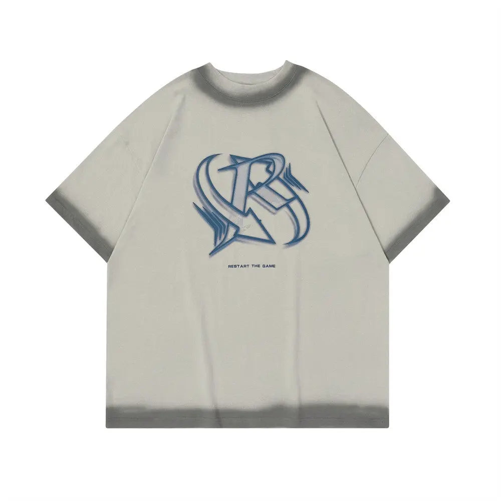 Letter Print Short-sleeve T-shirt Men Novara Shop Letter Print Short-sleeve T-shirt Men 41.79 Novara Shop Gray Apricot / XL Letter Print Short-sleeve T-shirt Men 41.79