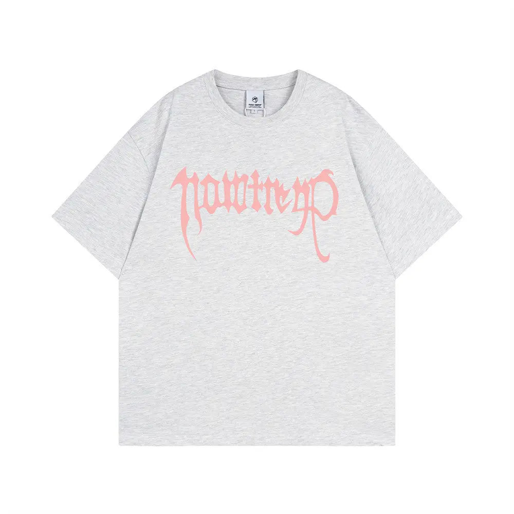 Art Letter Print Short-sleeve Punk High Street Novara Shop  37.00 Novara Shop Gray / XXL  37.00