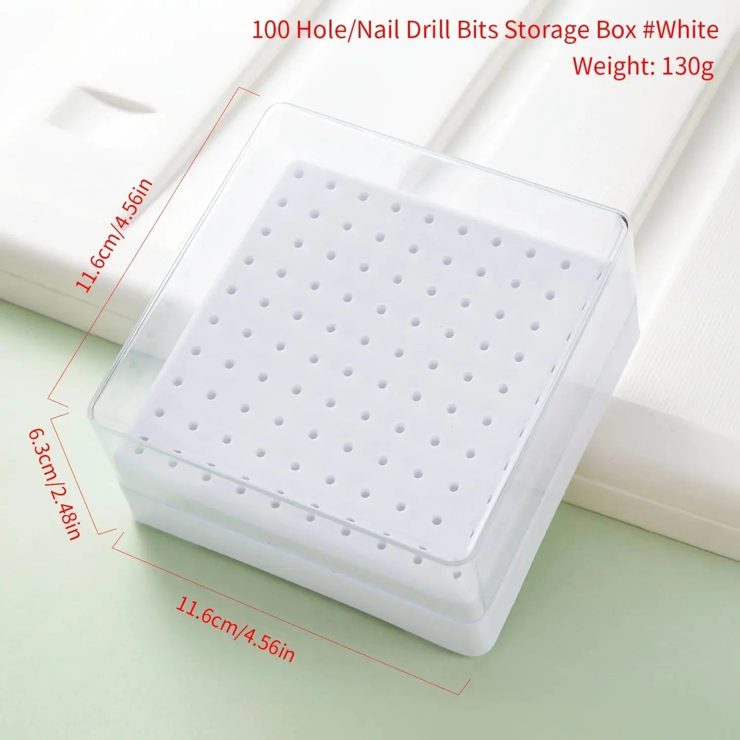 30/100 Hole 1PC of Various Styles Portable Organizer for Storing And Organizing Nail Drill Bits, Featuring a Dustproof Base Novara Shop