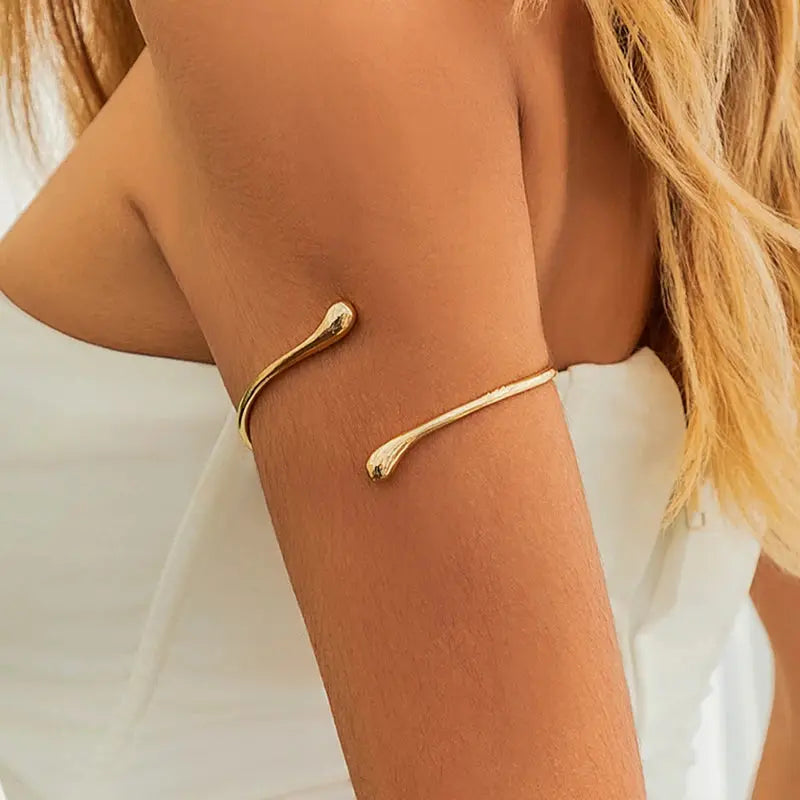Ingemark Simple Vintage Water Drop Open Cuff Bangles fft New - Novarashop