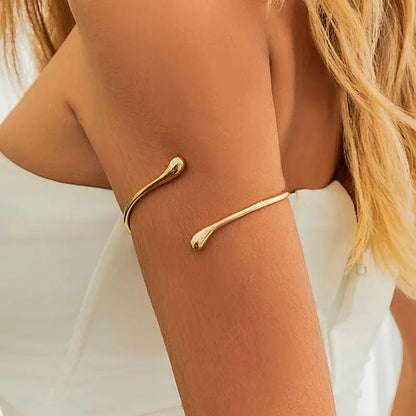 Ingemark Simple Vintage Water Drop Open Cuff Bangles fft New - Novarashop