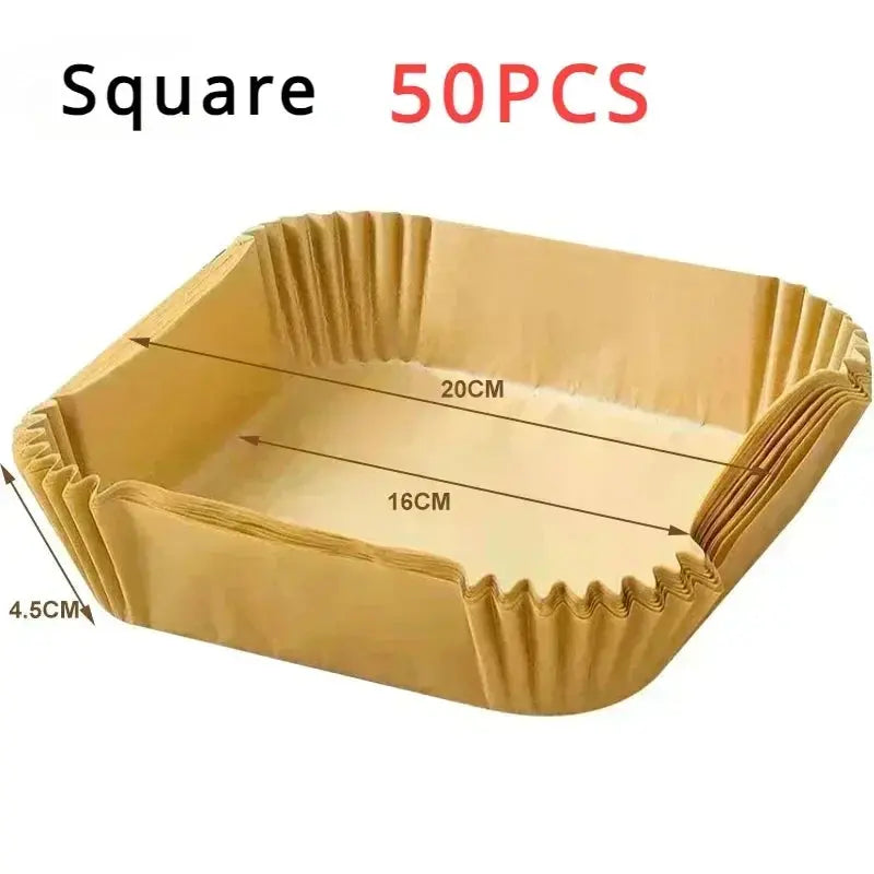 50pcs/set Air Fryer Disposable Paper Parchment Wood Pulp Steamer Cheesecake Air Fryer Accessories Baking Paper For Air Fryer Novara Shop   Novara Shop