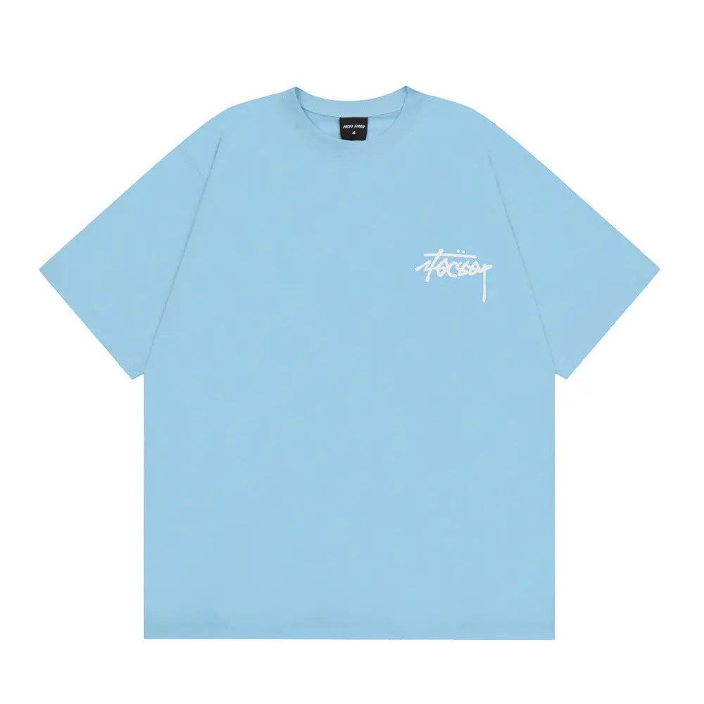 Fashion Letter Print Short-sleeve T-shirt Men Novara Shop  37.50 Novara Shop Blue / XXL  37.50