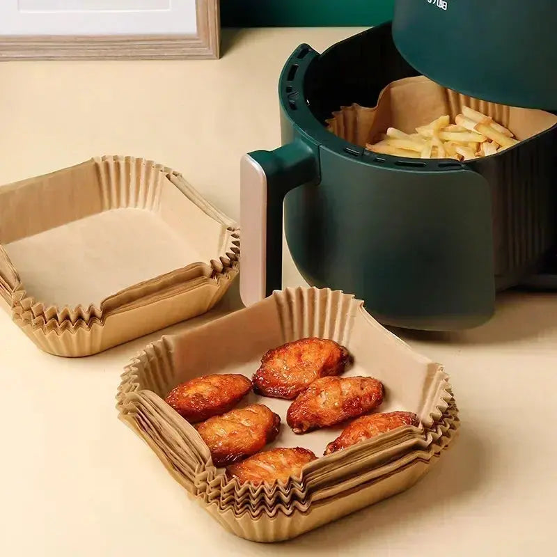 50pcs/set Air Fryer Disposable Paper Parchment Wood Pulp Steamer Cheesecake Air Fryer Accessories Baking Paper For Air Fryer Novara Shop   Novara Shop