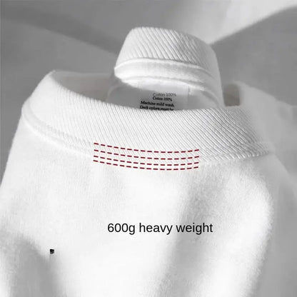 600grams 100% Cotton Men Oversized Heavyweight T Shirt Summer Women Short Sleeve Top Casual Men&