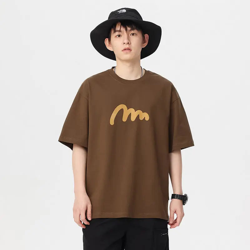 Fashion Cotton Print Short Sleeve T-shirt Men Novara Shop   Novara Shop