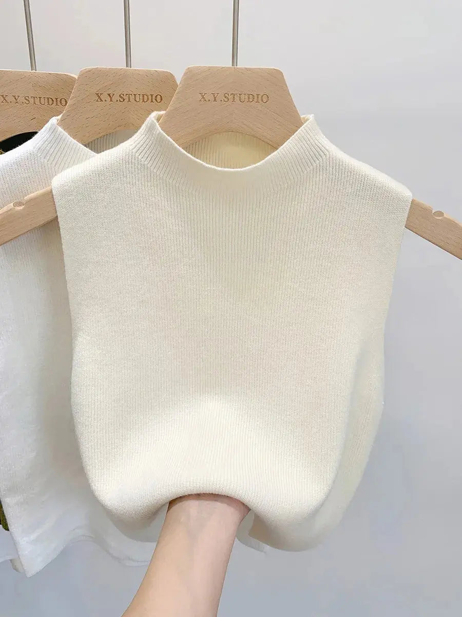 Women Knitted Tank Top Summer Fall Slim Sweater Short Sleeveless Solid Spring Autumn Sweaters Pullovers 2025 Novara Shop   Novara Shop