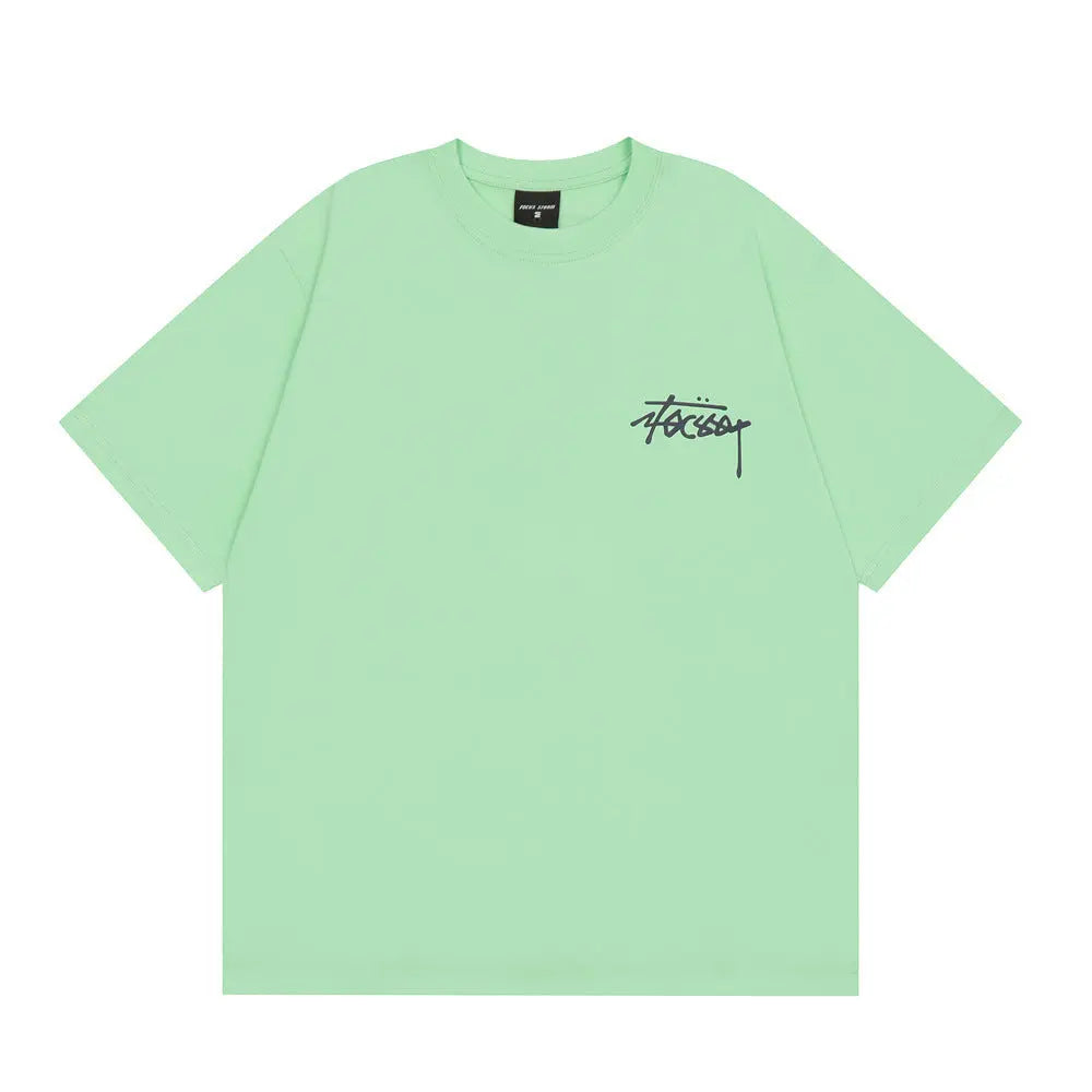 Fashion Letter Print Short-sleeve T-shirt Men Novara Shop  37.50 Novara Shop Light Green / XXL  37.50
