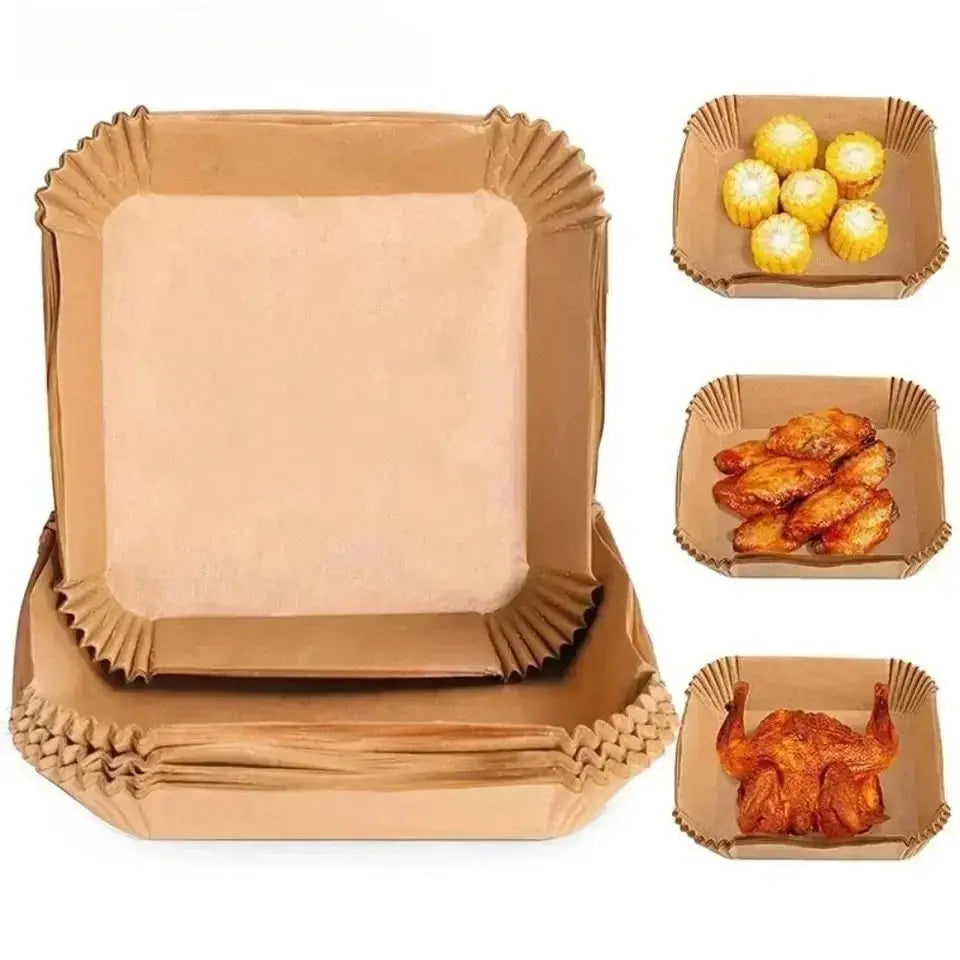 50pcs/set Air Fryer Disposable Paper Parchment Wood Pulp Steamer Cheesecake Air Fryer Accessories Baking Paper For Air Fryer Novara Shop   Novara Shop