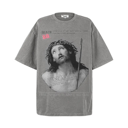 Vintage Print Short Sleeves T-shirt Men Novara Shop Vintage Print Short Sleeves T-shirt Men 38.00 Novara Shop Gray / XXL Vintage Print Short Sleeves T-shirt Men 38.00
