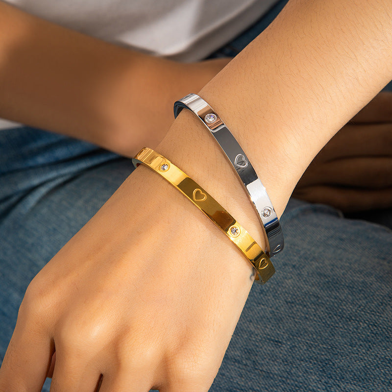 High-grade Titanium Steel Bracelet Gold-plated Diamond Stainless Steel Bracelet Women Novara Shop   Novara Shop