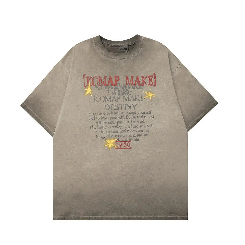 Letter XINGX Printed Round Neck Short Sleeve Novara Shop   Novara Shop